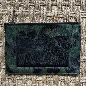 Coach Camouflage and Black Leather Pouch